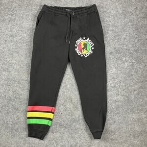 Defend Brooklyn Sweatpants Mens 2XL Black One Love Graphic Jogger Rasta Style